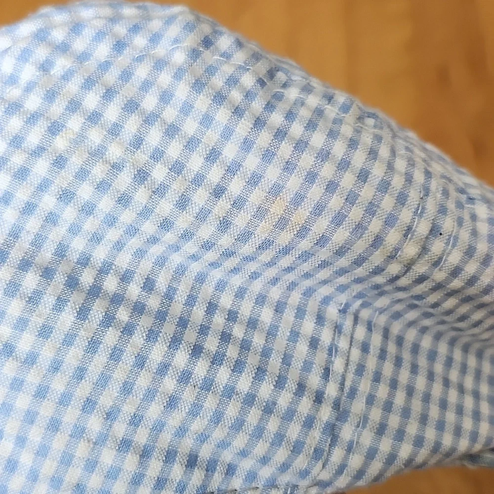 Light Blue And White Gingham Kids Cap Size Small 5/6